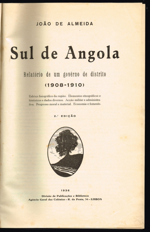 SUL DE ANGOLA relatrio de um governo de distrito (1908-1910)